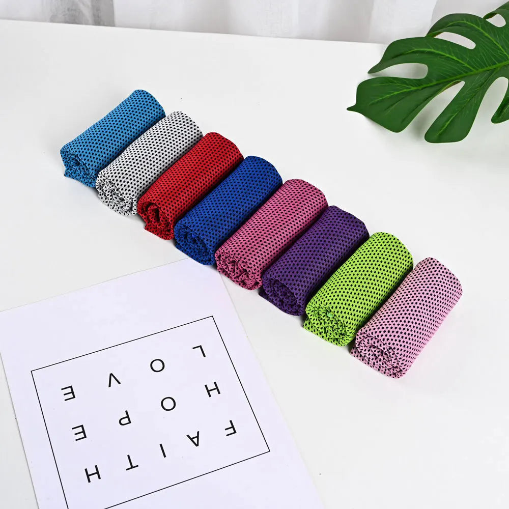 Toallas refrescantes portátiles de secado rápido, toalla de microfibra con efecto hielo, transpirable, suave y refrescante para yoga, deporte, gimnasio, entrenamiento, toalla de fitness