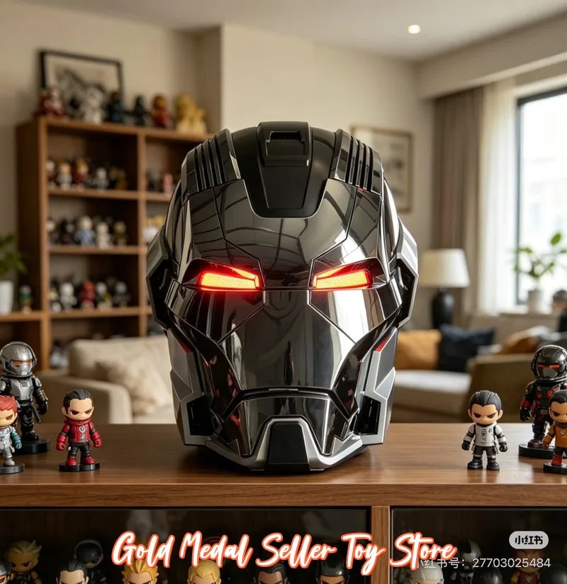 Casco Mecha Iron Man Mk17 Mk5 Pro Max con Control Remoto por Voz, Accesorio de Cosplay para Niños, Decoración Navideña, Regalo de Cumpleaños