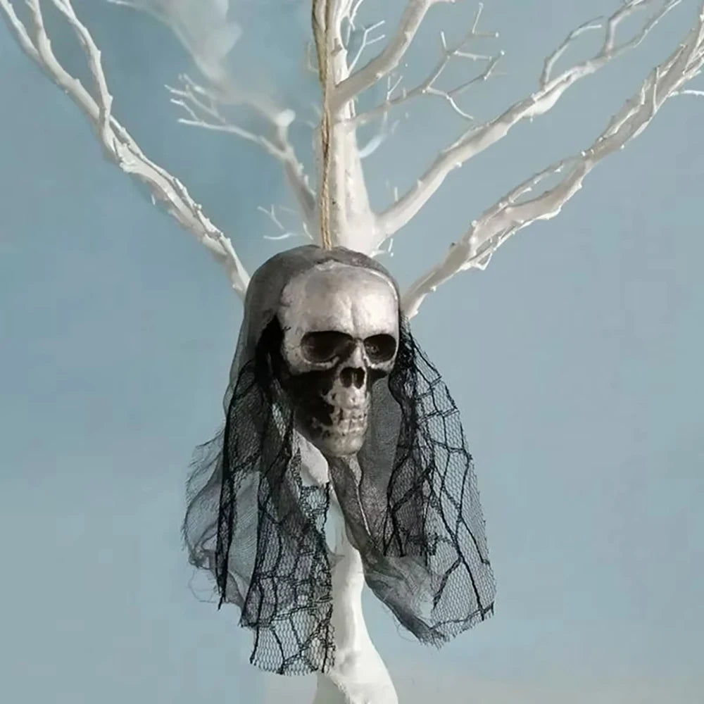 Decoraciones de calavera de Halloween, adornos colgantes de calavera de espuma, cabeza de hueso para ropa de novia, accesorios de decoración de terror de Casa Encantada