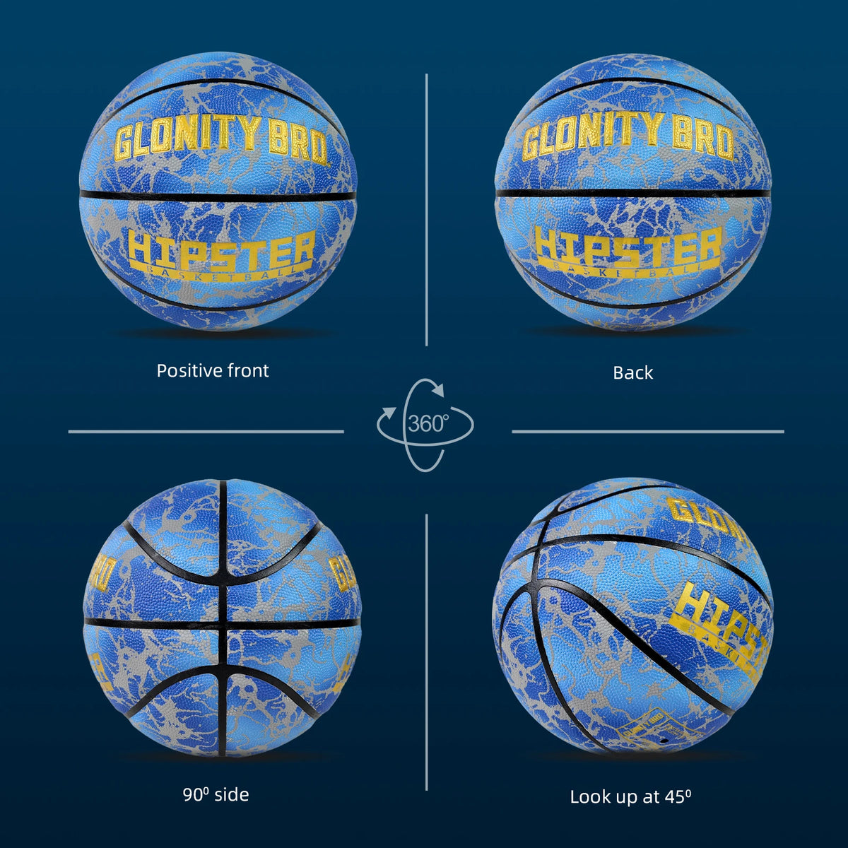 Pelota de baloncesto brillante de cuero, resistente al desgaste, tamaño 5/6/7-27, 5/28, 5/9,5 pulgadas, para jóvenes, juego nocturno de baloncesto en el exterior y