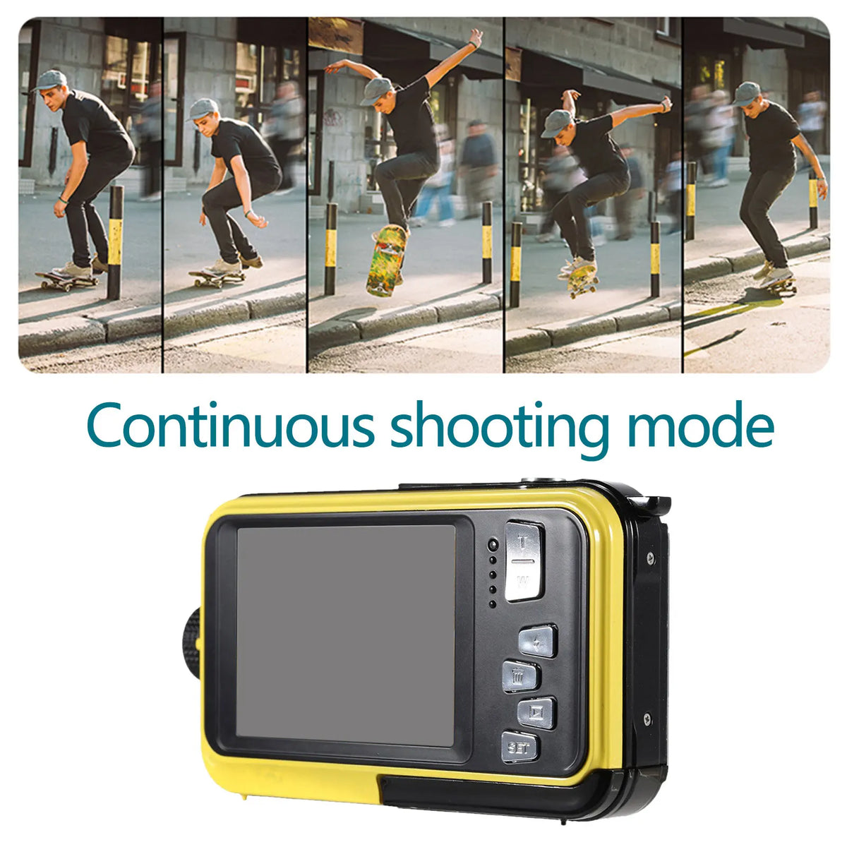 Cámara subacuática con temporizador automático, pantalla Dual 16X, resistente al agua, HD, 2,7 K, 48MP, cámara Digital para esnórquel, grabación de vídeo