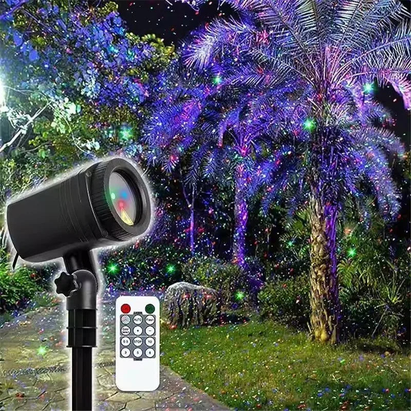 Alta venta IP65 luces de césped impermeables al aire libre, luciérnagas, luces láser de Navidad en movimiento decoración de césped lámpara láser decoración de vacaciones