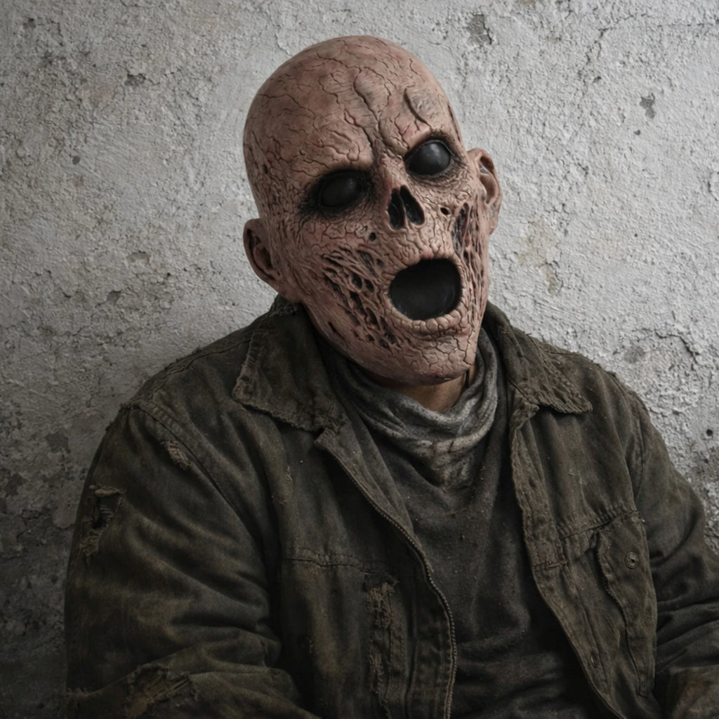 Máscara de terror Scary Hollow con boca abierta, máscara de látex de cabeza completa para disfraz de fiesta de Halloween, accesorio de cosplay para adultos