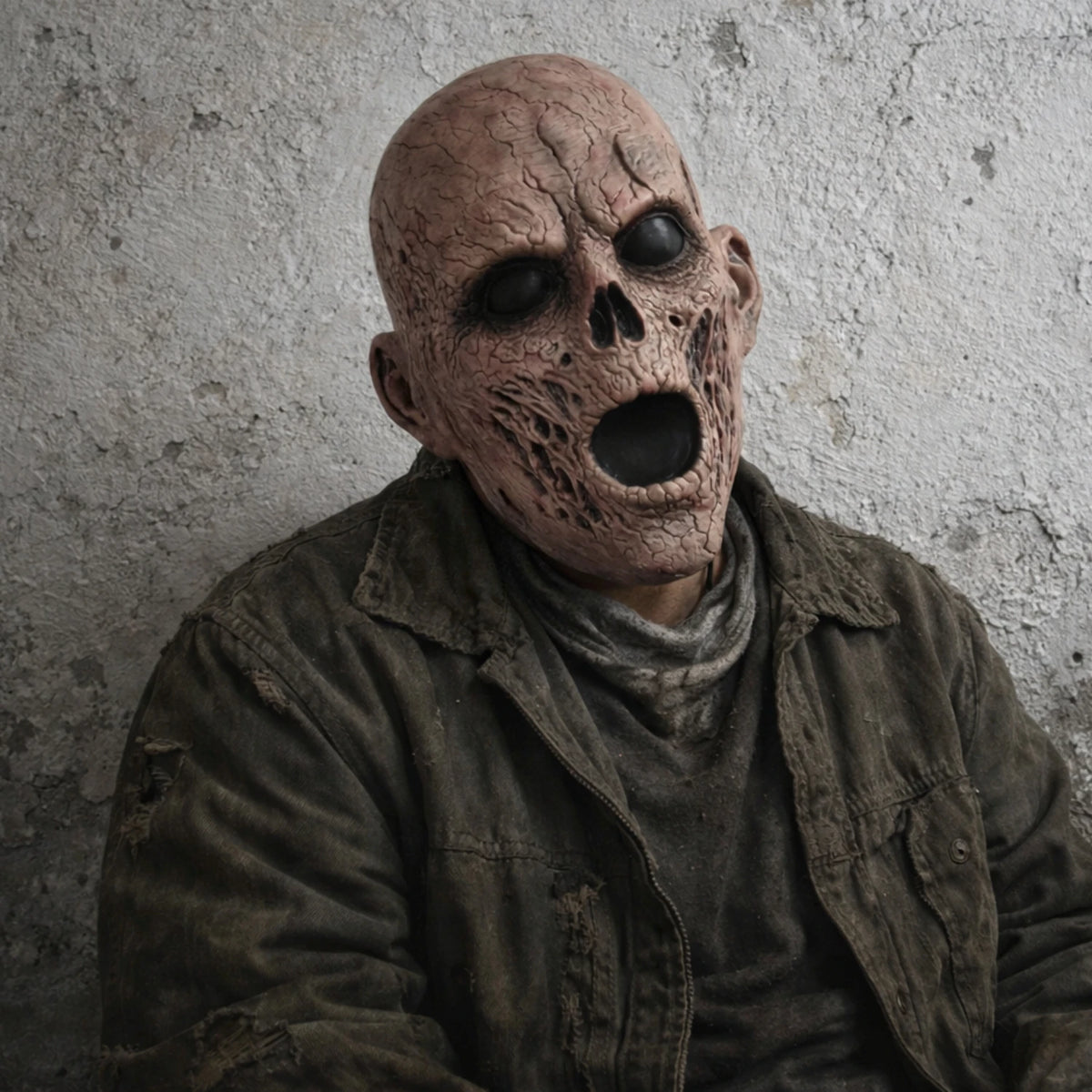 Máscara de terror Scary Hollow con boca abierta, máscara de látex de cabeza completa para disfraz de fiesta de Halloween, accesorio de cosplay para adultos