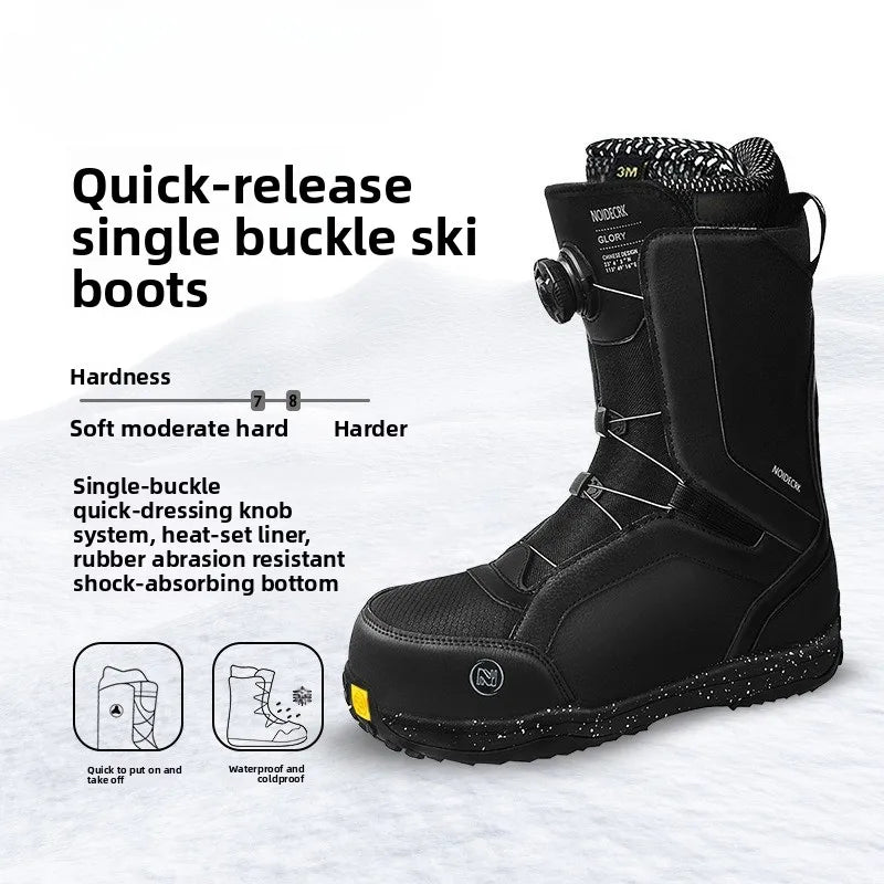 26 Nuevas Botas de Esquí y Snowboard con Grabado Floral Plano, Aptas para Todo Tipo de Terreno y Uso en Parques