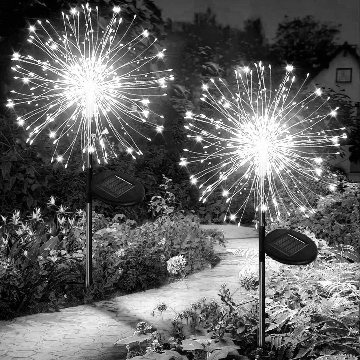 Solar LED Fairy Lights DIY Outdoor Garden Decorative Firework Lights for Patio Pathway Street Lawn Lamp