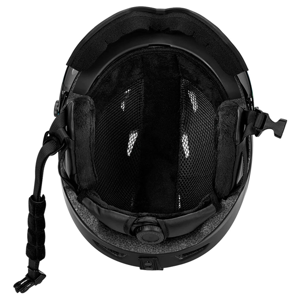 Casco de Snowboard para mujer y casco de esquí integrado para hombre con gafas de visera extraíbles casco de esquí protector