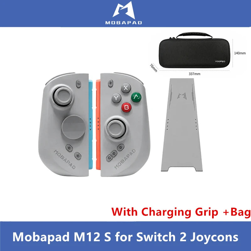 Mobapad Negro, Blanco, Gris Gamepa: Los Mejores Controles de Juego de Tercera Parte para Switch 2 Joycons: Mobapad M12 S con Bolsa, Agarre de Carga y Control de Juego