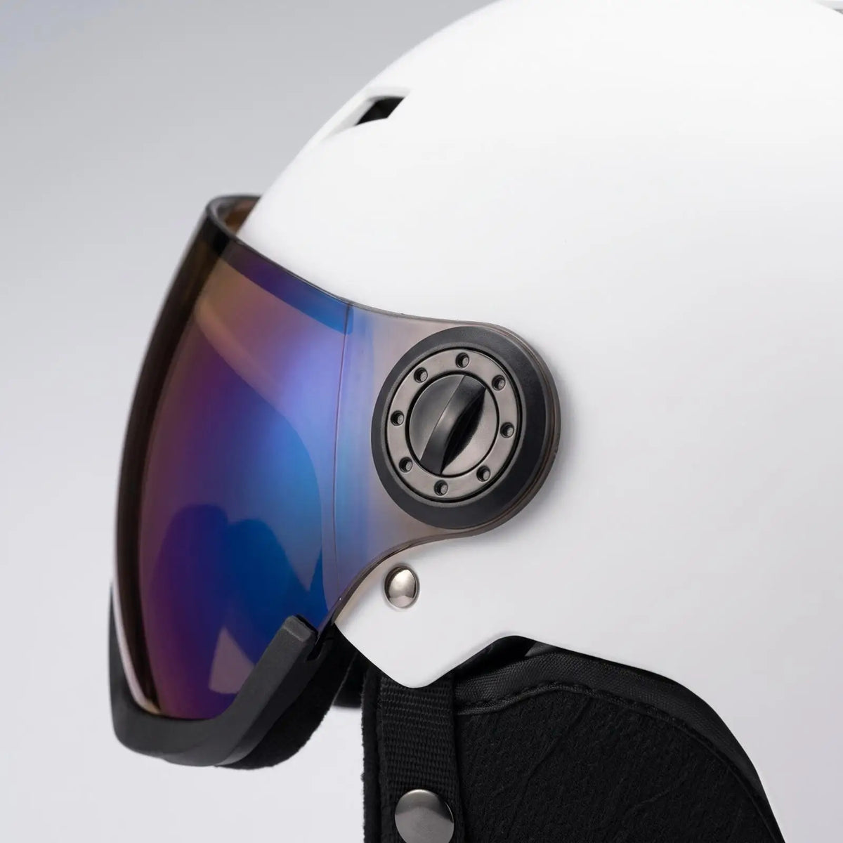 Casco de esquí para adultos, hombres y mujeres, con visera de espejo, carcasa de EPS para absorción de impactos, equipo de seguridad para deportes de nieve