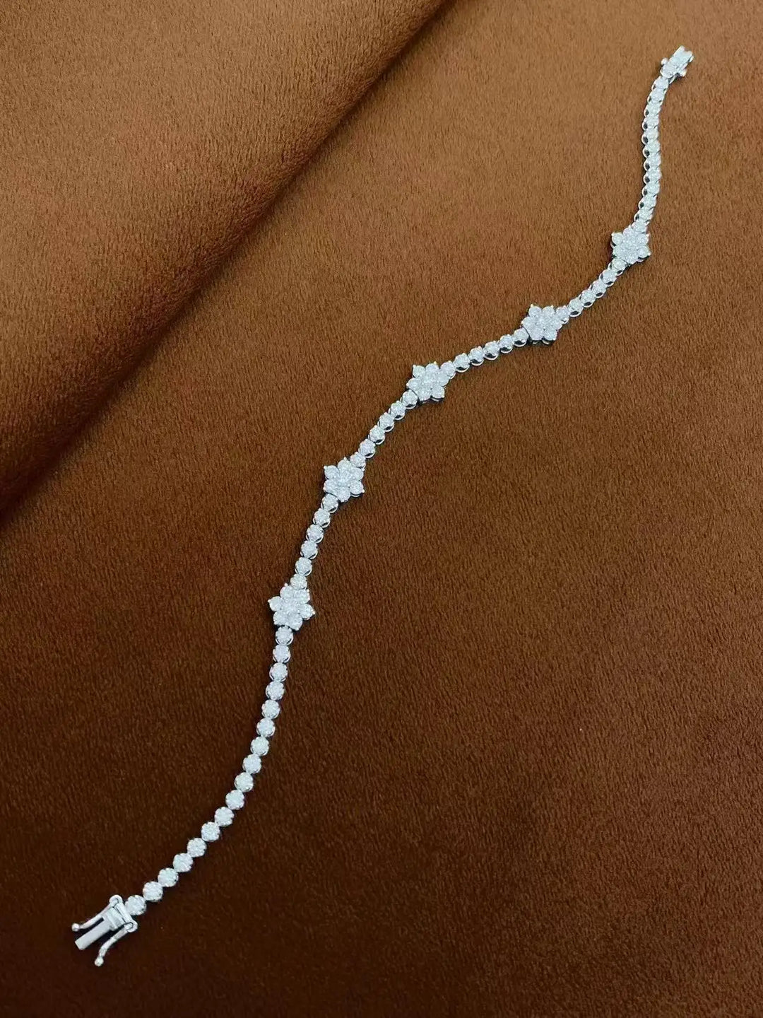 Pulsera de tenis con diamantes cultivados en laboratorio de corte redondo DEF / VS VVS de 2.7 ct en total, 17cm-18cm, oro blanco de 10K, 14K, 18K, para ella, regalo de aniversario.