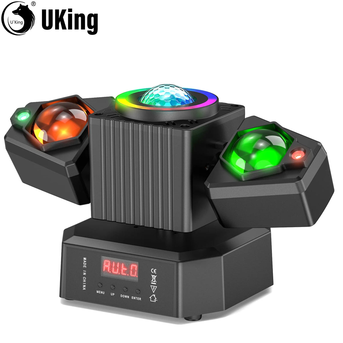 U'King - Lote de 1/2/4 unidades de luces robóticas de cabeza móvil de doble brazo, 65 W, LED RGBW, luces de escenario DMX512 para DJ, bodas, fiestas, karaoke, bares, conciertos e iglesias