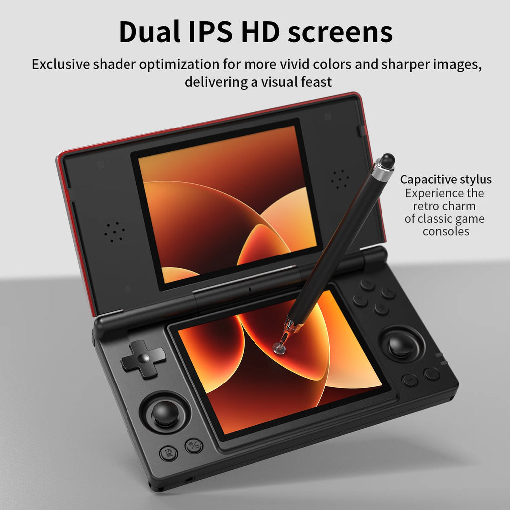 Anbernic RG DS Handheld Game Console 4" IPS Dual Screen Android 4000mAh Flip Video Games Player Supports RixelHK Wifi Streaming