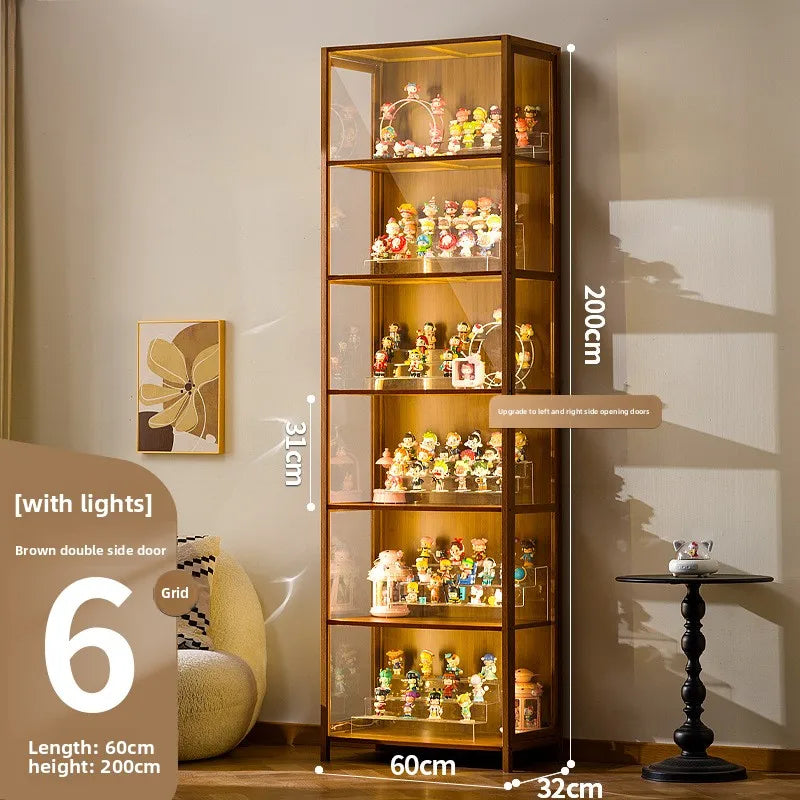 Vitrina de exhibición de madera maciza con puerta de vidrio de lujo, a prueba de polvo, diseño para modelos de cajas ciegas, gabinete de almacenamiento.