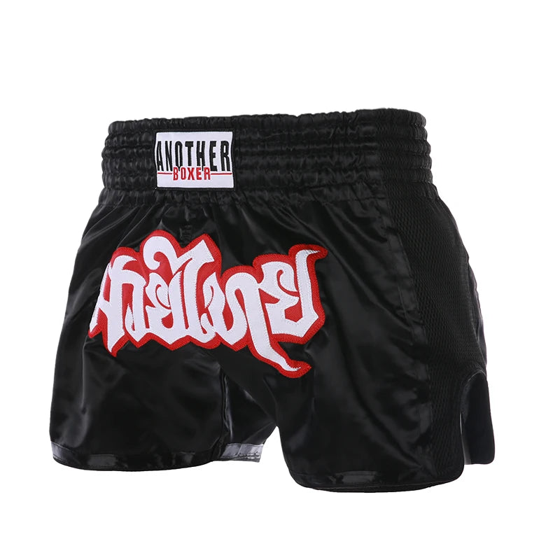 Pantalones Cortos de Muay Thai para Hombre, Mujer y Niños, Pantalones de Entrenamiento de Boxeo, Kickboxing, Bordados, para Gimnasio, Artes Marciales, Grappling, Ropa de Entrenamiento de MMA