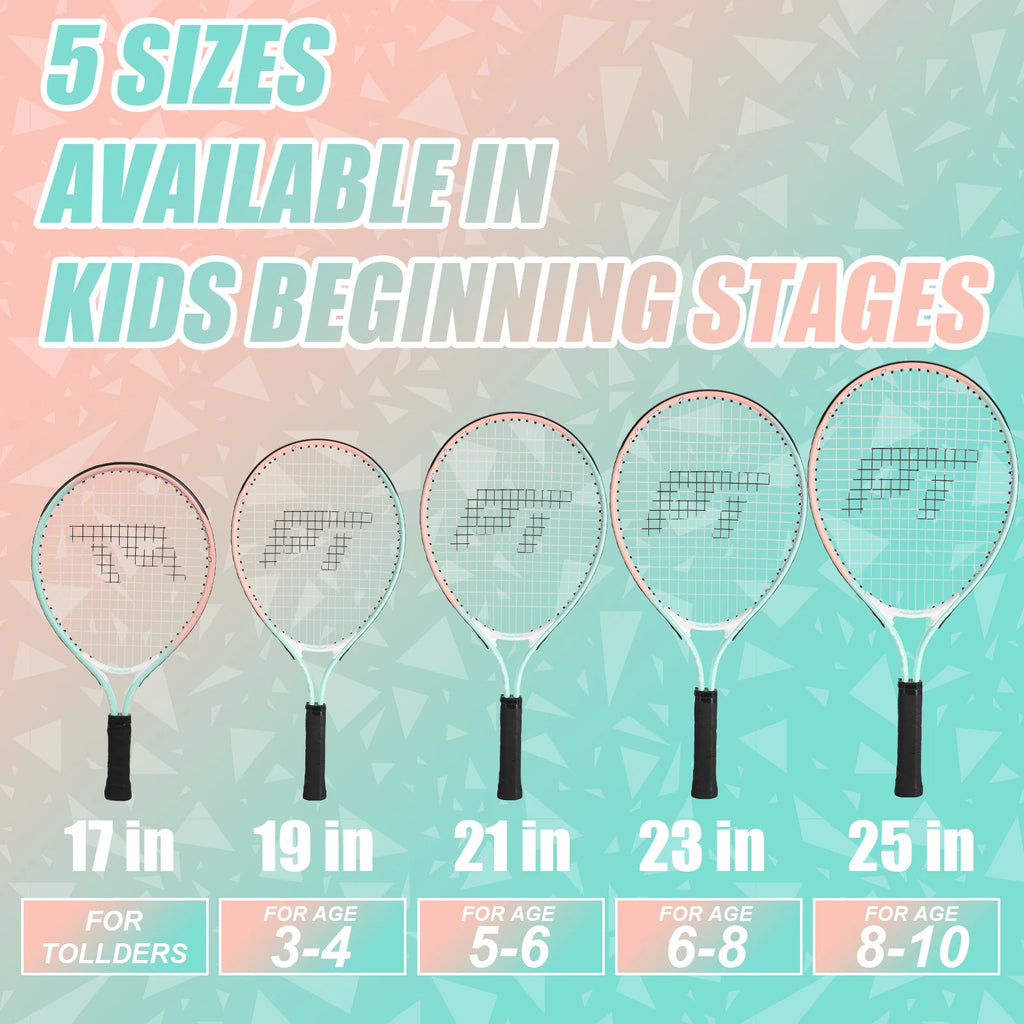 AMASPORT&PickleTech Raqueta de Tenis para Niños de 17 Pulgadas, Raqueta de Tenis de Aluminio con Bolsa para Niños Pequeños, Raquetas para Jugar al Aire Libre/Interior