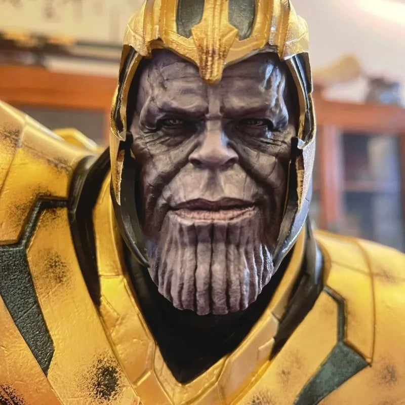 1/4 Figura de Los Vengadores Thanos en postura sentada, modelo de anime de resina con succión magnética, adorno de escritorio, decoraciones, juguetes para niños