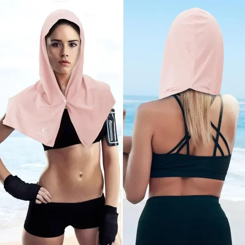 Toalla refrescante con capucha, toalla refrescante, toallas absorbentes de secado rápido, deportes, Fitness, Camping, ciclismo, adecuada para clima caliente, 1 ud.