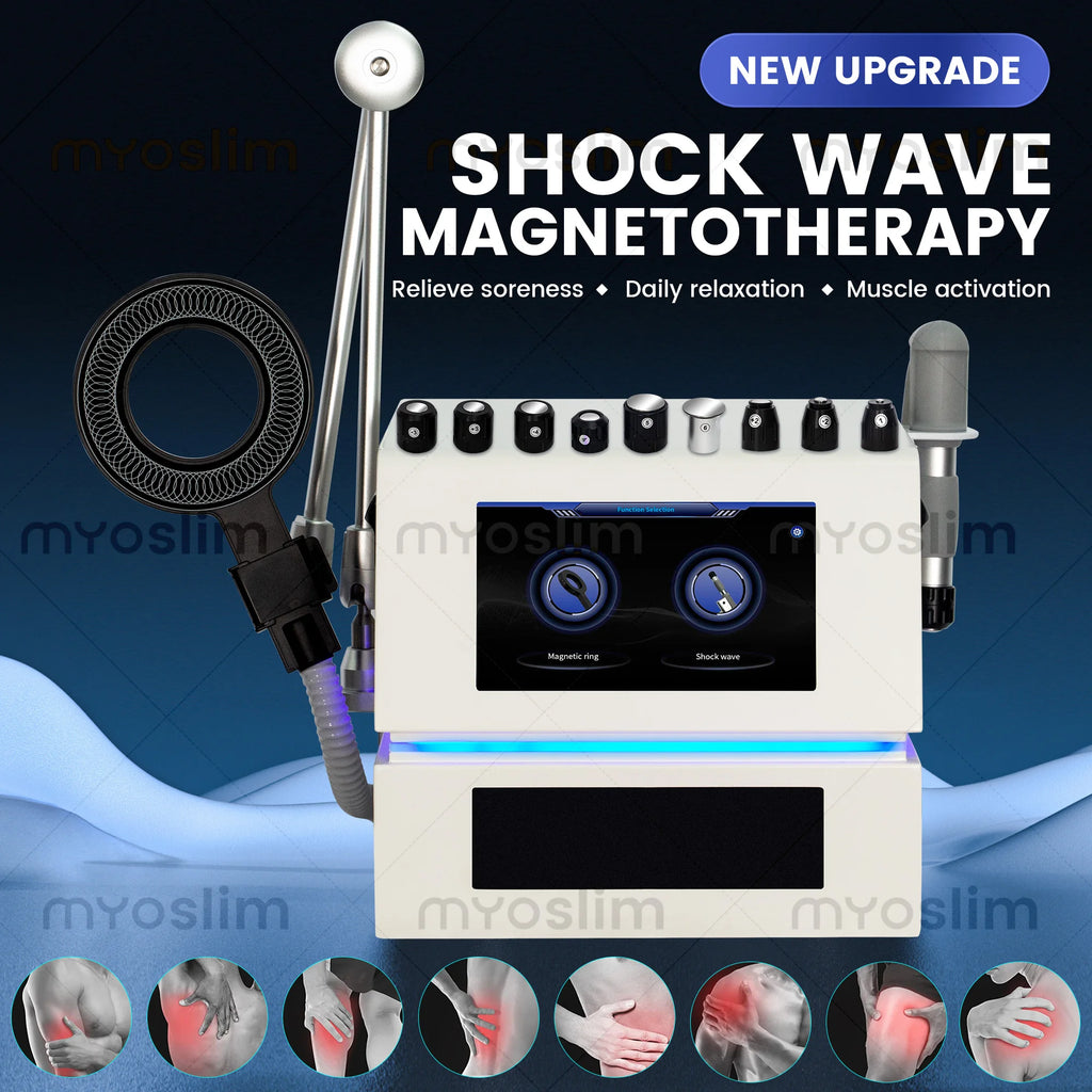 Dispositivo de Terapia Magnética 2 en 1 con Ondas de Choque para Alivio del Dolor y Reparación de Tejidos, para Rehabilitación Ortopédica y Cuidado Muscular y Articular