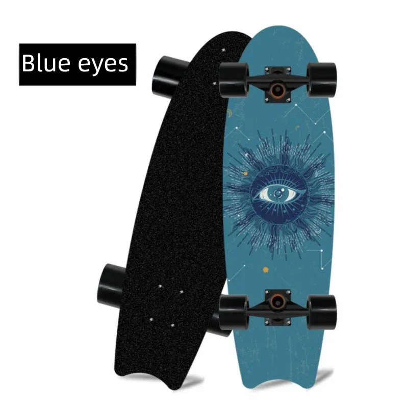 Patineta de madera de arce con cuatro ruedas y diseño de cola de pez, ideal para principiantes, para desplazarse y practicar patinaje urbano.