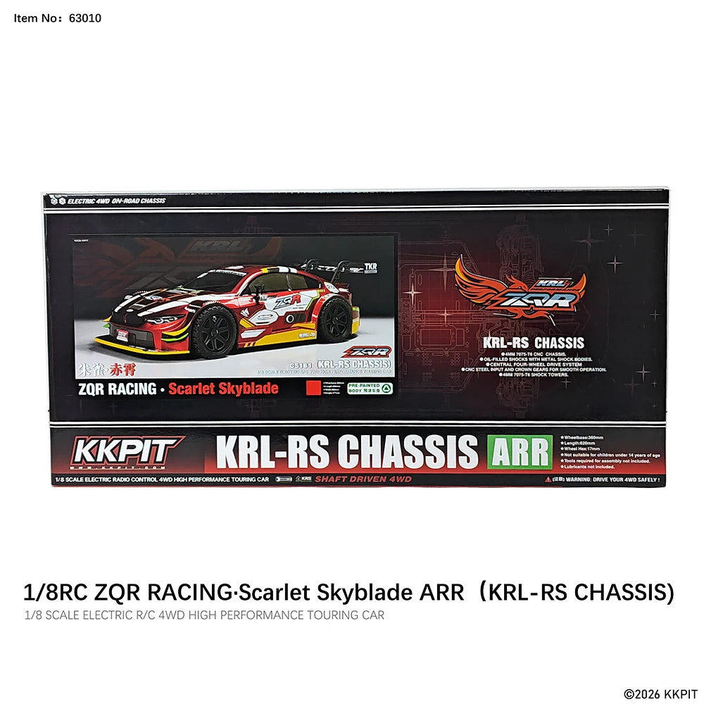 KKPIT KRL-RS ZQR Chasis Vacío 1/8 RC Coche Eléctrico a Control Remoto para Carreras en Carretera, Juguete para Adultos y Niños