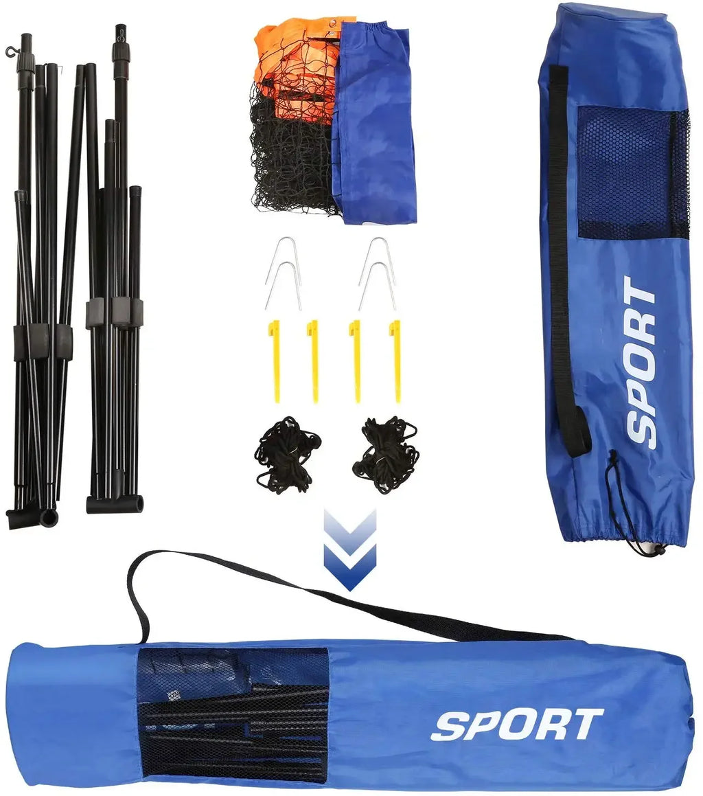 Red de tenis portátil, juego de red de bádminton con postes de acero inoxidable, red de nailon de altura ajustable con bolsa de transporte para Pickleball de voleibol