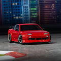 Nuevo modelo de coche de control remoto Nissan 240SX a escala 1/10, con tecnología 4-Tec, carrocería con sistema de frenos de pinza, tracción trasera y función de derrape, 105247-4, juguete para adultos.