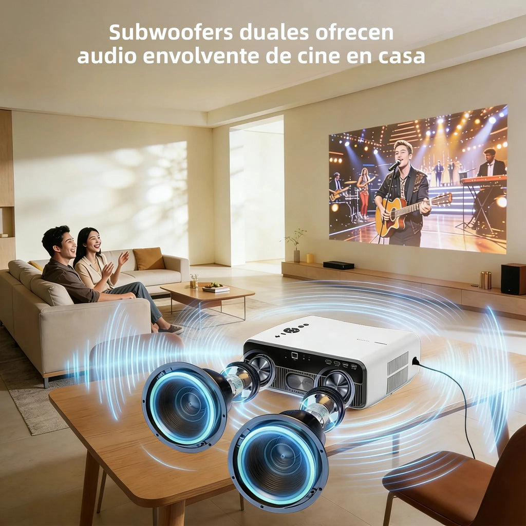 Nuevo Proyector Inteligente 4K con Netflix, Enfoque Automático, Proyector de Cine en Casa, WiFi6 5G, Bluetooth, MEMC, Proyector para Juegos y Películas, 2+64G, Dolby