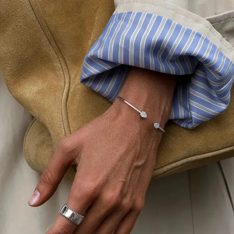Pulsera redonda de diamantes cultivados en laboratorio DEF / VS VVS de 0,4 quilates/pulsera de puño para hombres y mujeres se puede usar joyeros de lujo de oro de 10K 14K 18K