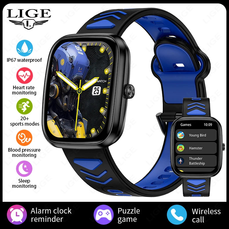 LIGE 2026 Nuevo Reloj Inteligente para Niños 1.75“ HD Llamada Bluetooth Reloj Inteligente Infantil Monitoreo de Salud Deportivo Reloj Impermeable para Niños y Niñas