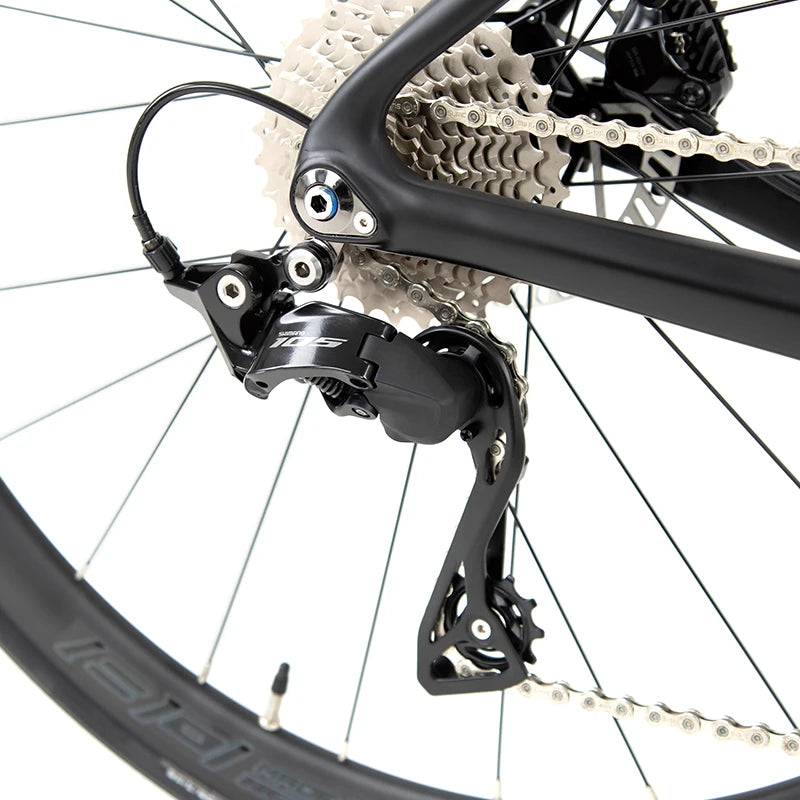 TWITTER R10Pro 105R7120-24 velocidades, bicicleta de carretera de fibra de carbono T800 rompevientos con frenos de disco hidráulicos, 56 cm