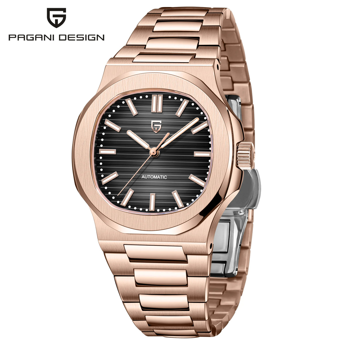 PAGANI DESIGN Men's Watches 2026 New Luxury Rose Gold Automatic Watch Men Sapphire crystal Waterproof Mechanical Wrist Watch Men