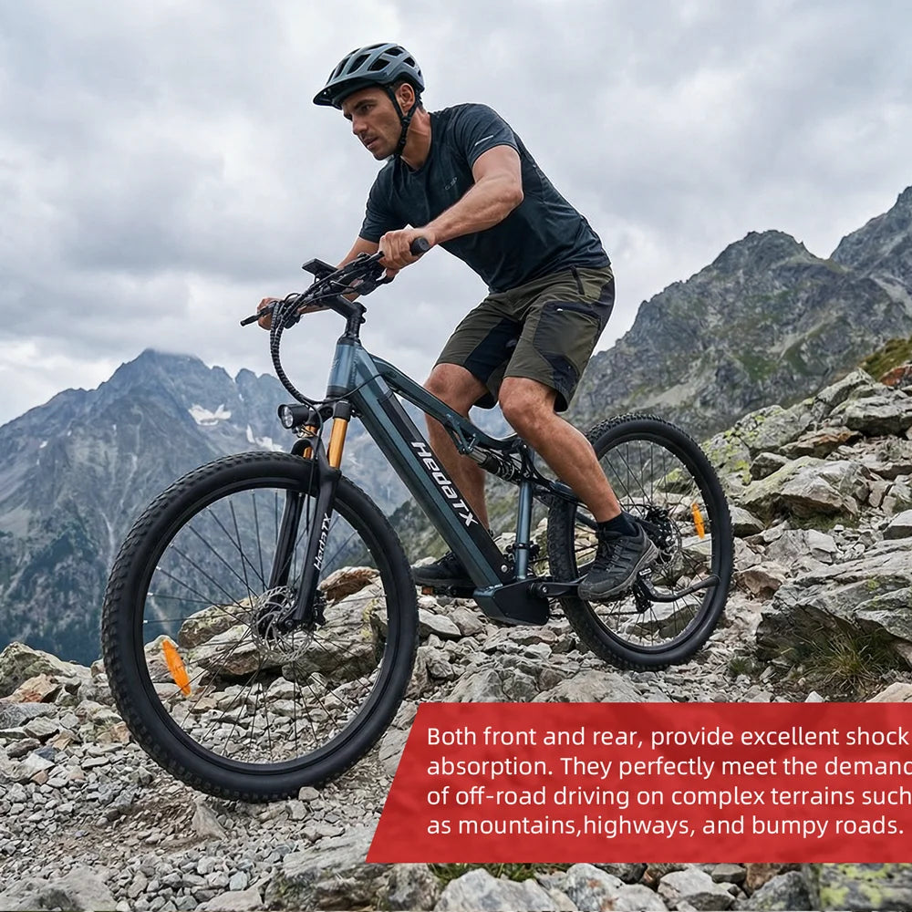 Bicicleta eléctrica de montaña HEDA de 29 pulgadas, batería de litio de 48V 19.2AH, pantalla LCD a color, bicicleta eléctrica urbana para adultos, ligera y potente