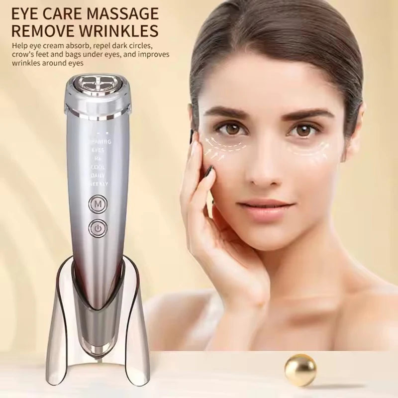 Masajeador Facial EMS de alta frecuencia 6 en 1, microcorriente de estiramiento Facial para estiramiento de cara y ojos, herramienta de cuidado Facial de belleza RF