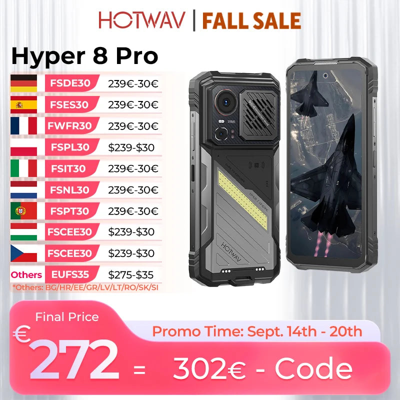 Smartphone resistente HOTWAV Hyper 8 Pro, altavoz de 125 dB, carga rápida de 55 W, teléfono móvil 5G, 12000 mAh, 108 MP, 12 GB, 512 GB
