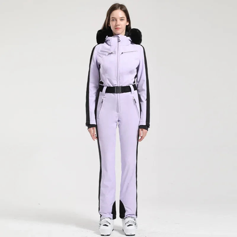 Traje de esquí de una pieza para mujer, chaqueta cálida para Snowboard al aire libre, conjunto de esquí, monos impermeables a prueba de viento, ropa de invierno, novedad de 2025