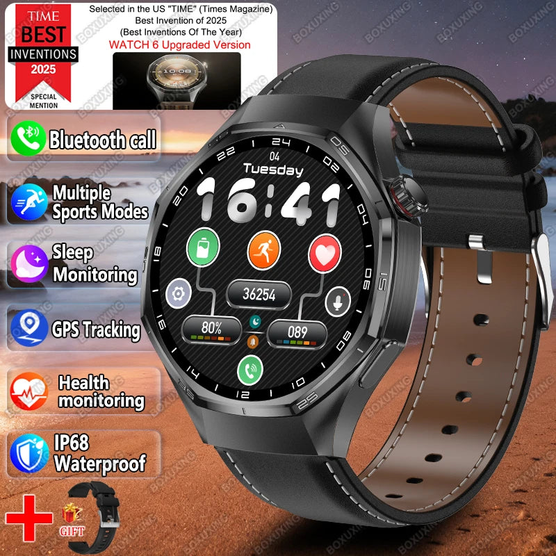 Reloj inteligente 2026 Nueva Versión Global Watch 6 Pro GPS para hombre, pantalla AMOLED, seguimiento deportivo, llamada Bluetooth, smartwatch resistente al agua