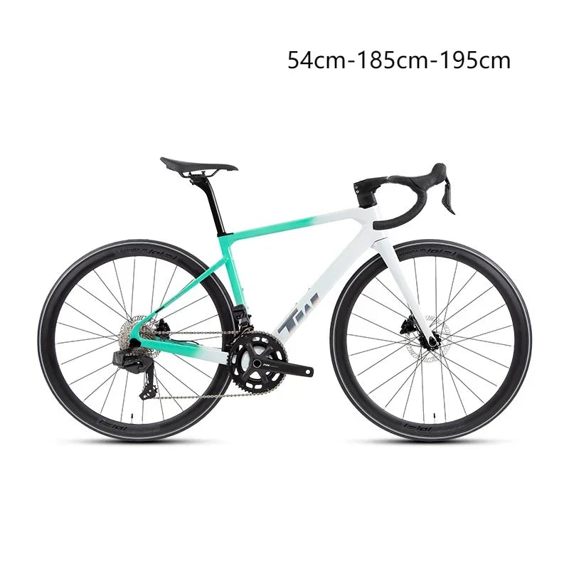 Bicicleta de carretera de fibra de carbono TWITTER T800, enlace Bluetooth, cambio electrónico de 24 velocidades, frenos de disco hidráulicos, bicicleta de carreras aerodinámica