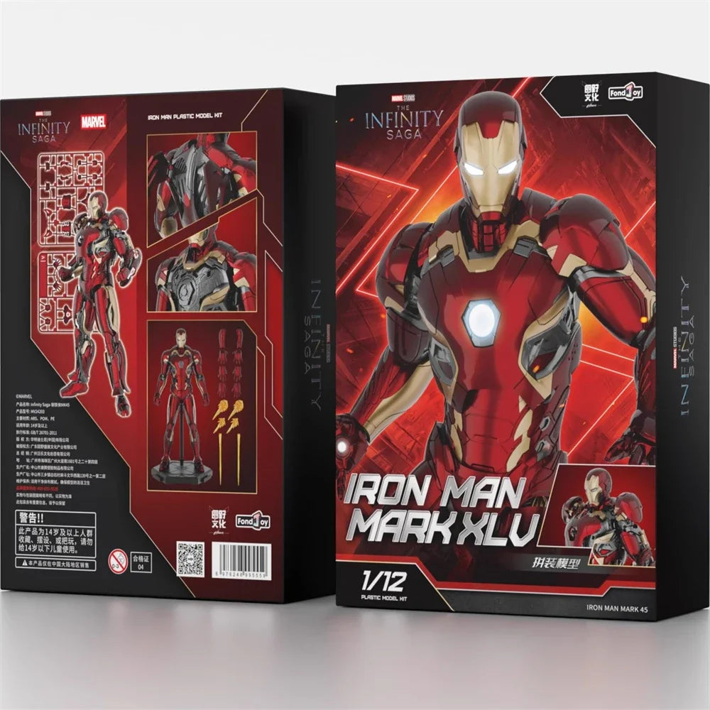Figura de Acción Original Fondjoy MK45 Iron Man 1/12 15.5CM Mark45 Avengers: Age of Ultron Vibranium, Ensamblada, Coleccionable, Juguete de Regalo