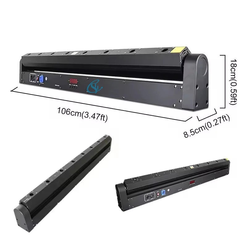 Proyector Láser DJ de 8 Ojos, Barra de Luz Láser Roja de 8X500mw, Luces de Cabeza Móvil con Control DMX, Iluminación de Discoteca para Escenario, Fiestas y Espectáculos