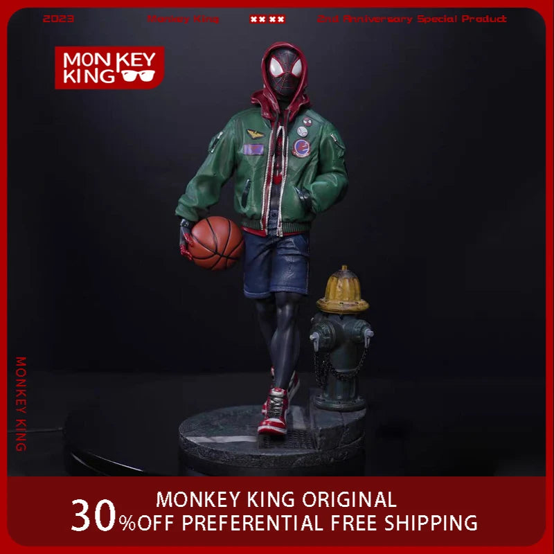 44cm The Avengers Figure Spider-Man：Into The Spider-Verse Anime Collection Model Resin Model Desktop Ornaments Children Toys