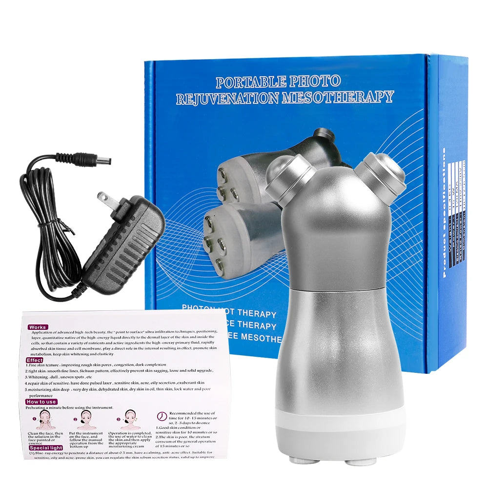 Máquina de Belleza con Microcorriente, RF, LED y Fotones  Masajeador de Electroporación Gratuito para Rejuvenecimiento, Reafirmación y Lifting Facial y de la Piel
