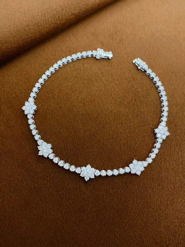 Pulsera de tenis con diamantes cultivados en laboratorio de corte redondo DEF / VS VVS de 2.7 ct en total, 17cm-18cm, oro blanco de 10K, 14K, 18K, para ella, regalo de aniversario.