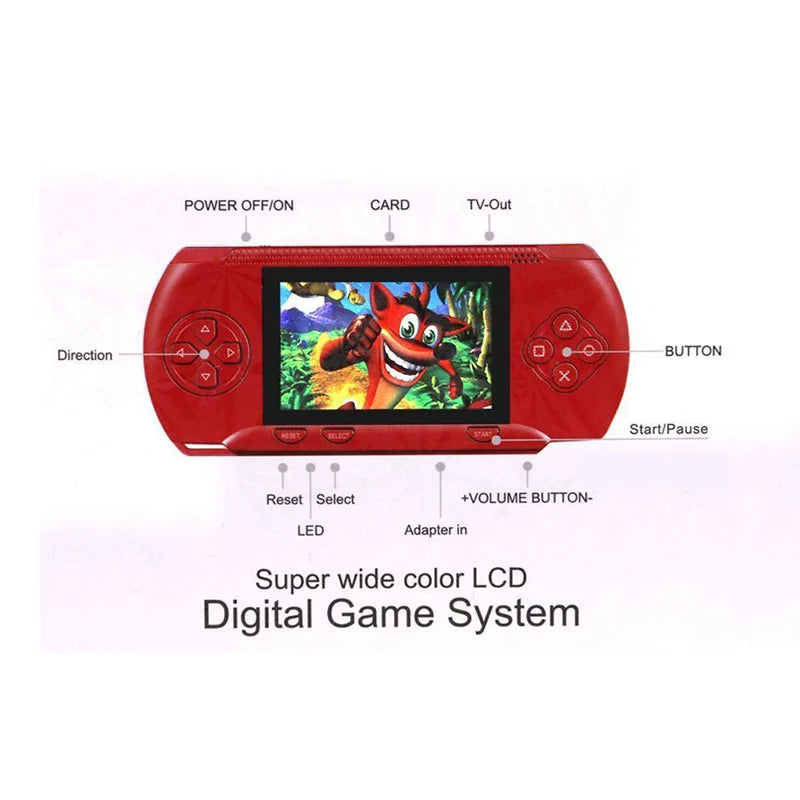 Consola de juegos portátil PVP 3000 con juegos retro integrados - Reproductor de videojuegos portátil de 2,4 pulgadas, salida AV, sistema de juegos electrónico