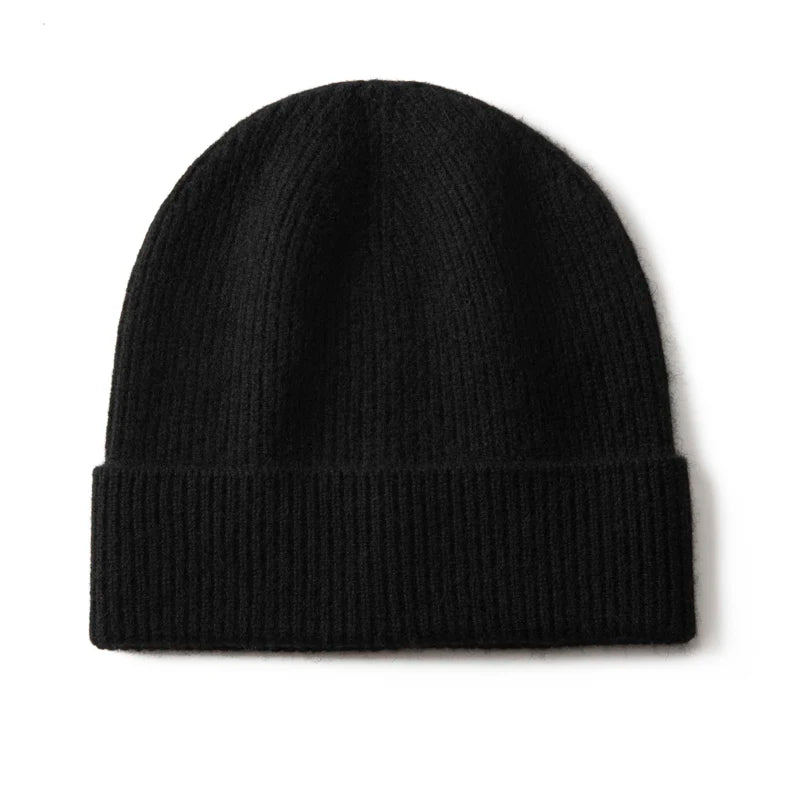 MERRILAMB Gorro de Cachemira Natural para hombre, gorro de punto informal suave y cálido para invierno, gorros acanalados de Color sólido para otoño