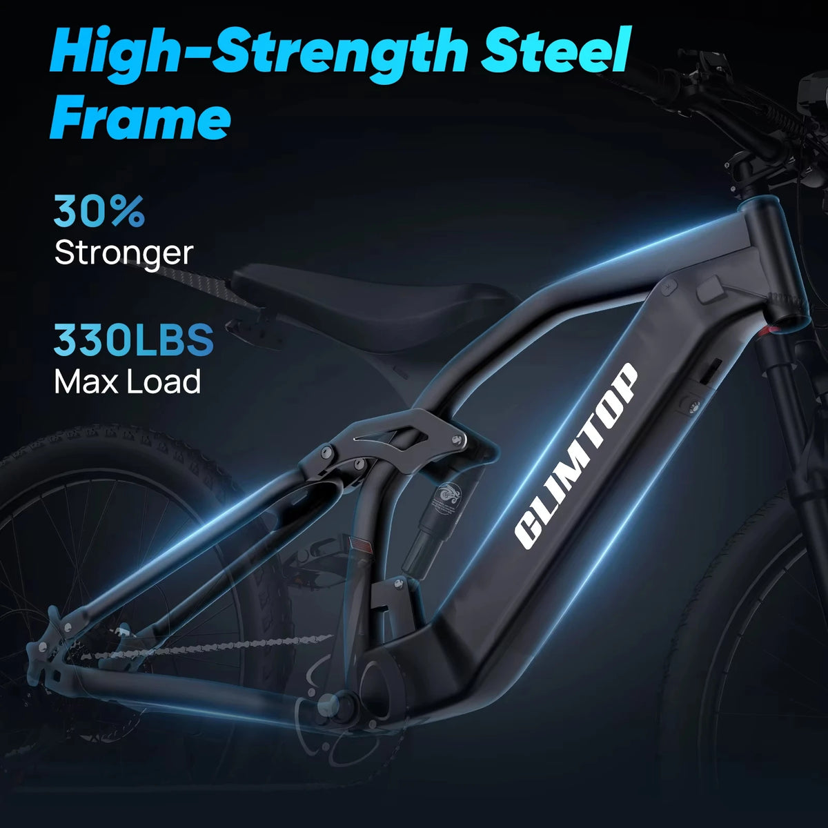 CLIMTOP Q31 Electric Bike for Adults 1000W Motor 48V 23Ah Lithium Battery 27.5" E-bike Full Suspension Bicycle for Mountains Road