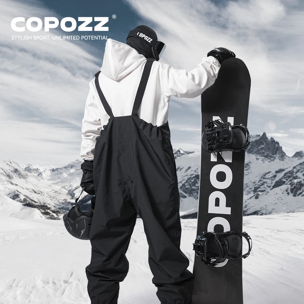 COPOZZ-pantalones de esquí gruesos para Snowboard, monos impermeables todo en uno de gran tamaño a prueba de viento, mono cálido para exteriores de 3L para hombres y mujeres