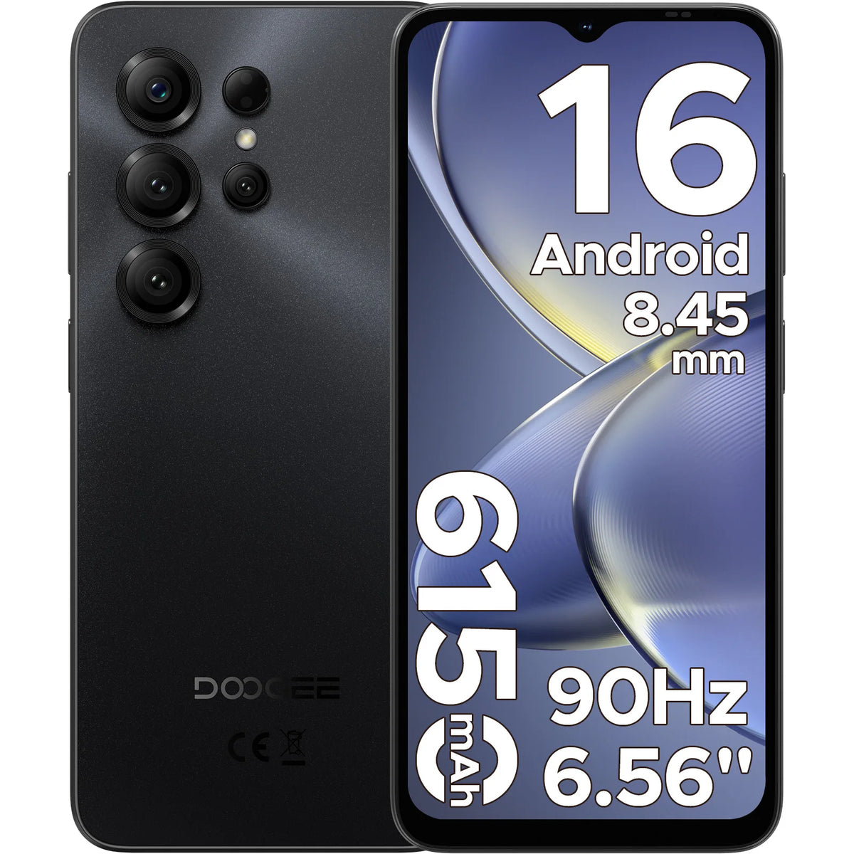 Smartphone DOOGEE Note56X Lite Android 16, 12GB+32GB, pantalla HD+ de 6.56", batería de 6150mAh, 8MP+5MP, Widevine L1, NFC