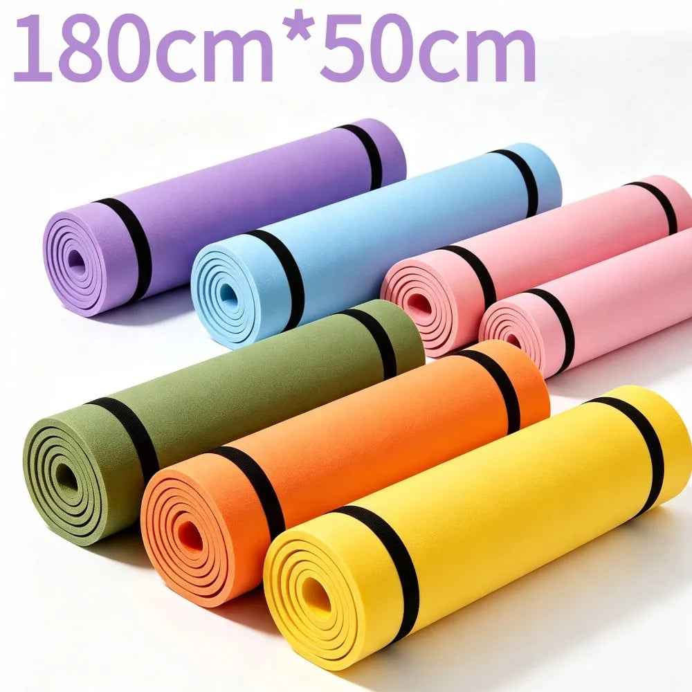 Esterilla de Yoga y Pilates de 180x50cm, portátil, antideslizante, para ejercicios de fitness, equilibrio, entrenamiento, para gimnasio en casa, colchoneta para dormir al aire libre