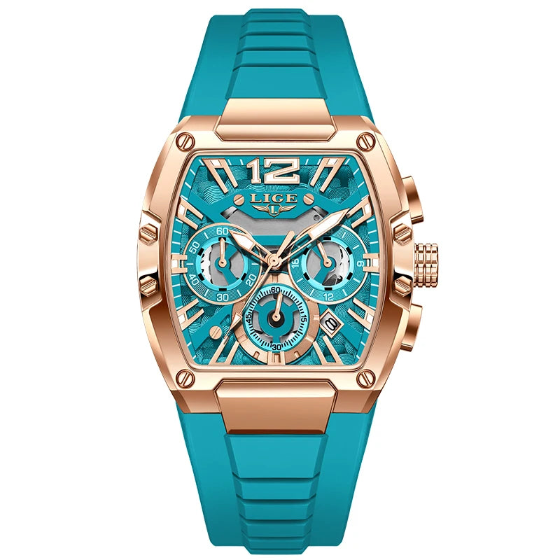 Reloj de lujo para hombre LIGE 2026, resistente al agua, de silicona, luminoso, con calendario y cronógrafo, reloj de cuarzo para regalo de Halloween