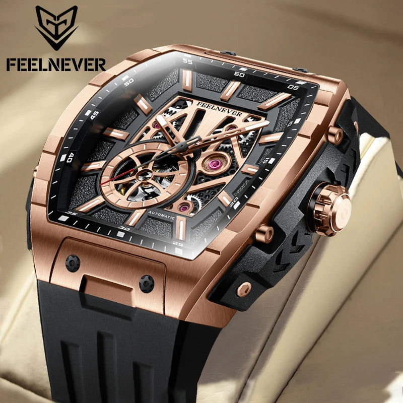 Nuevo reloj mecánico para hombre LIGE 8250, reloj automático de lujo para hombre con caja de acero inoxidable 316L, cristal de zafiro y resistente al agua